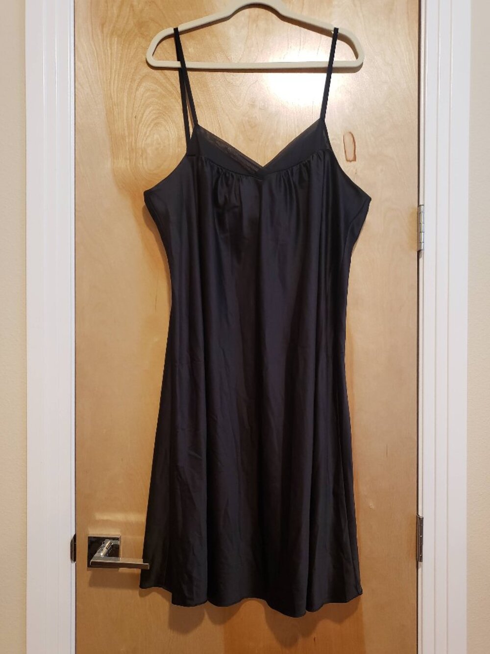 Cabernet Woman Silky Black Chemise Nightgown Adjustable Straps Size 2X